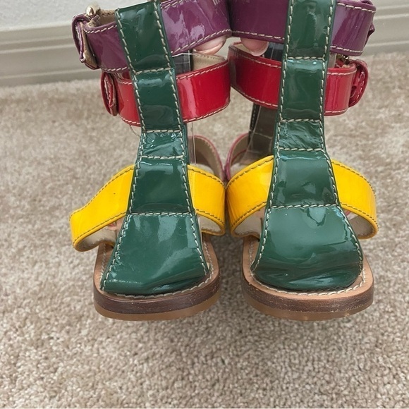 Dolce & Gabbana | Women's Multicolor Patent Leather Gladiator Flats Size 37 - Picture 8 of 11